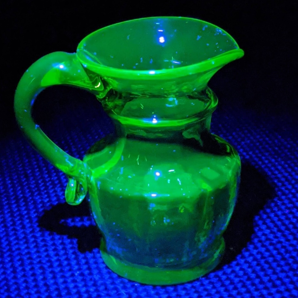 Vintage Green Uranium Glass Creamer